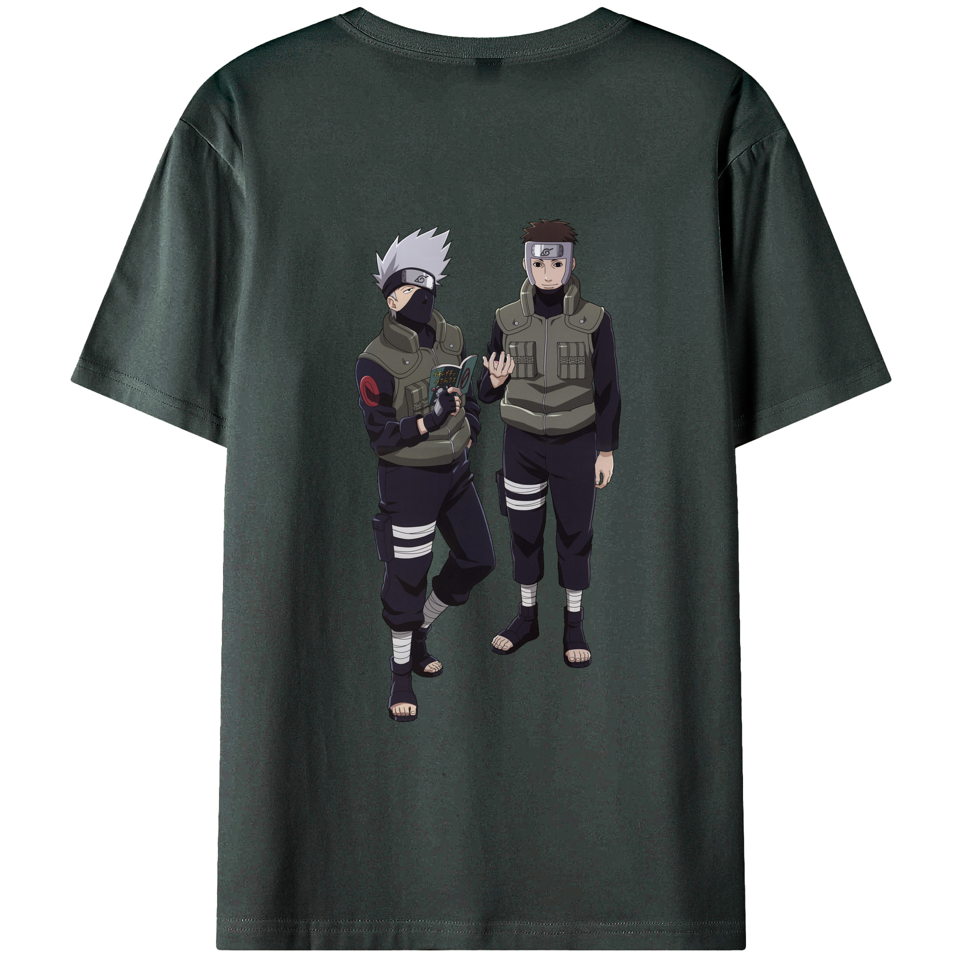 （画像用） NARUTO -ナルト- はたけ カカシ Hatake Kakashi 綿100％ メンズ半袖Tシャツ（バックプリント） 通気性